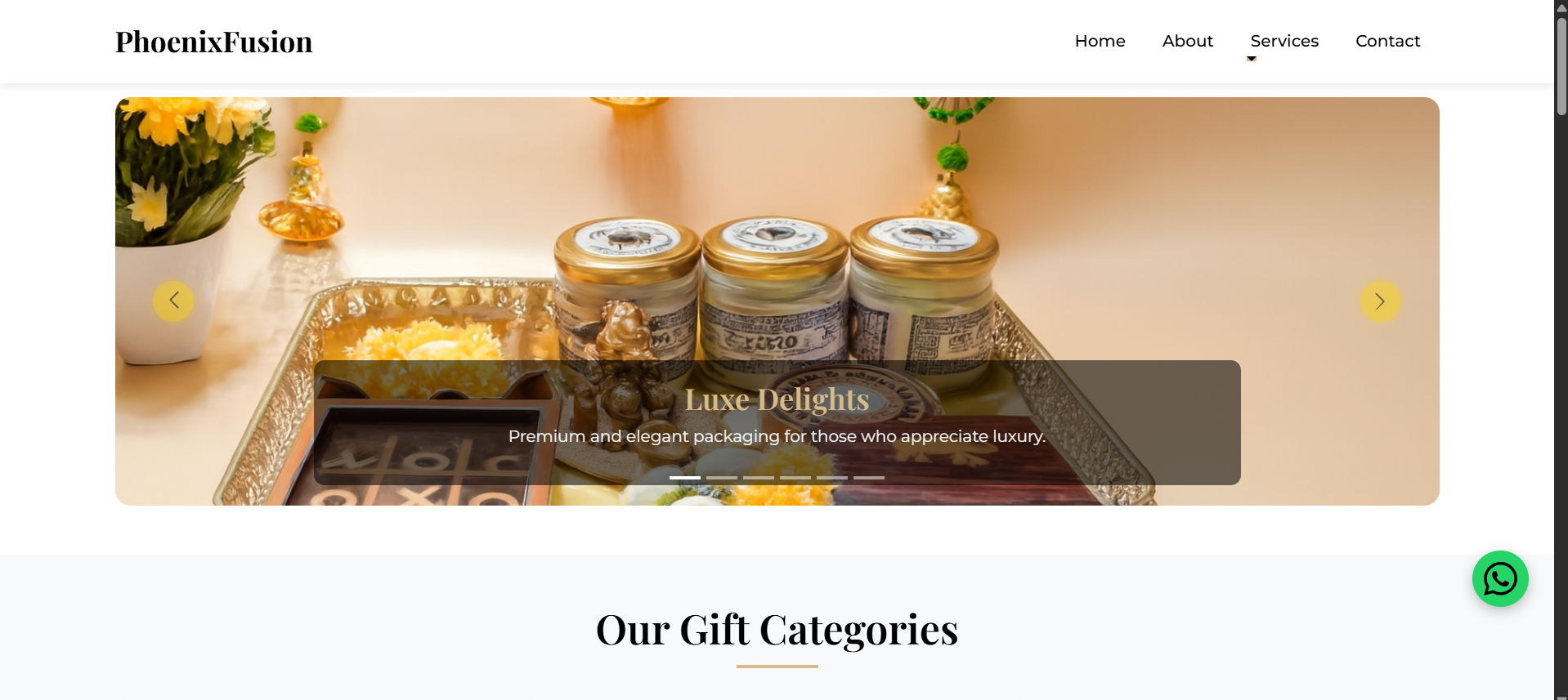 PhoenixFusion Gift Company Website